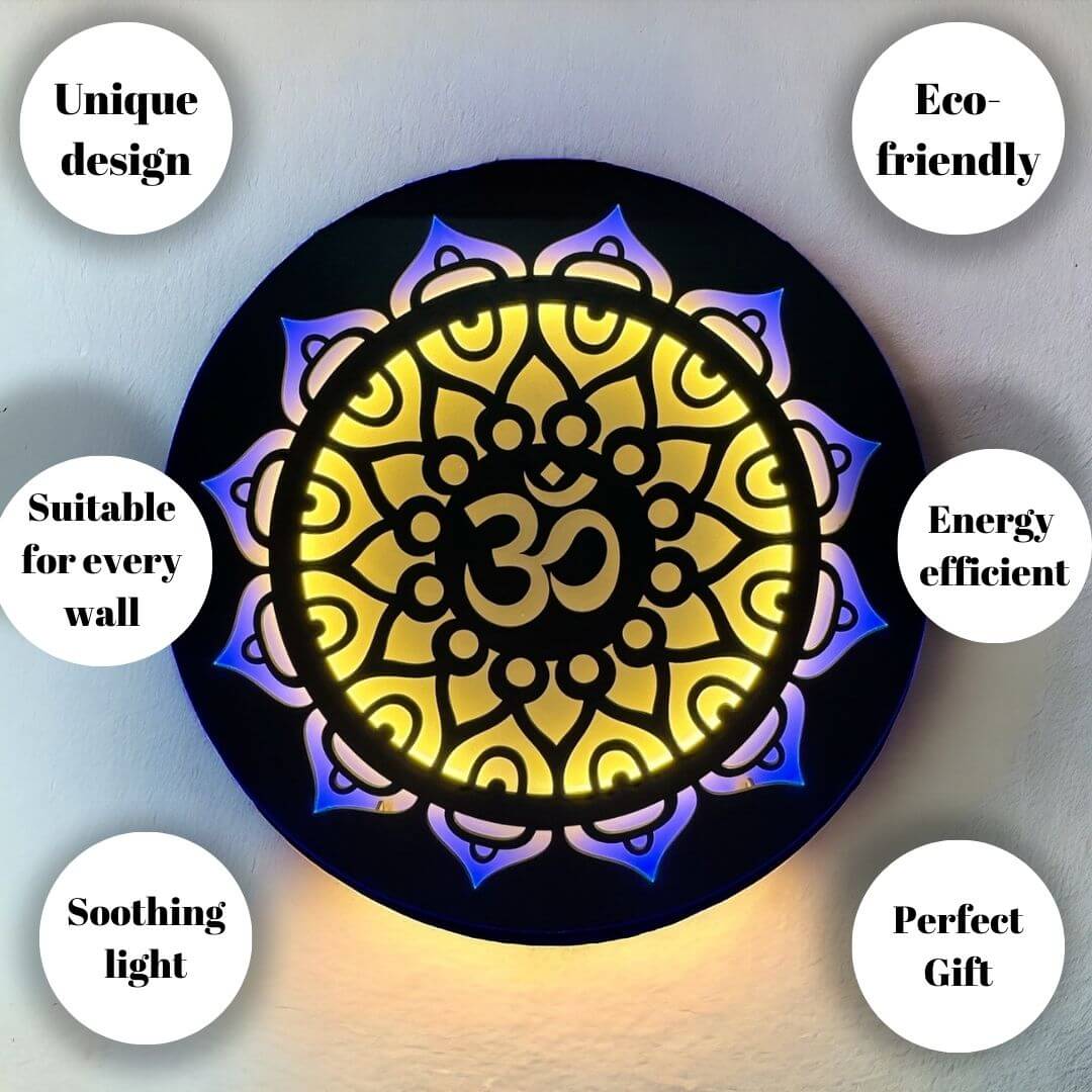 Om Chakra Neon LED Wall Décor Light | India's Holy Collection