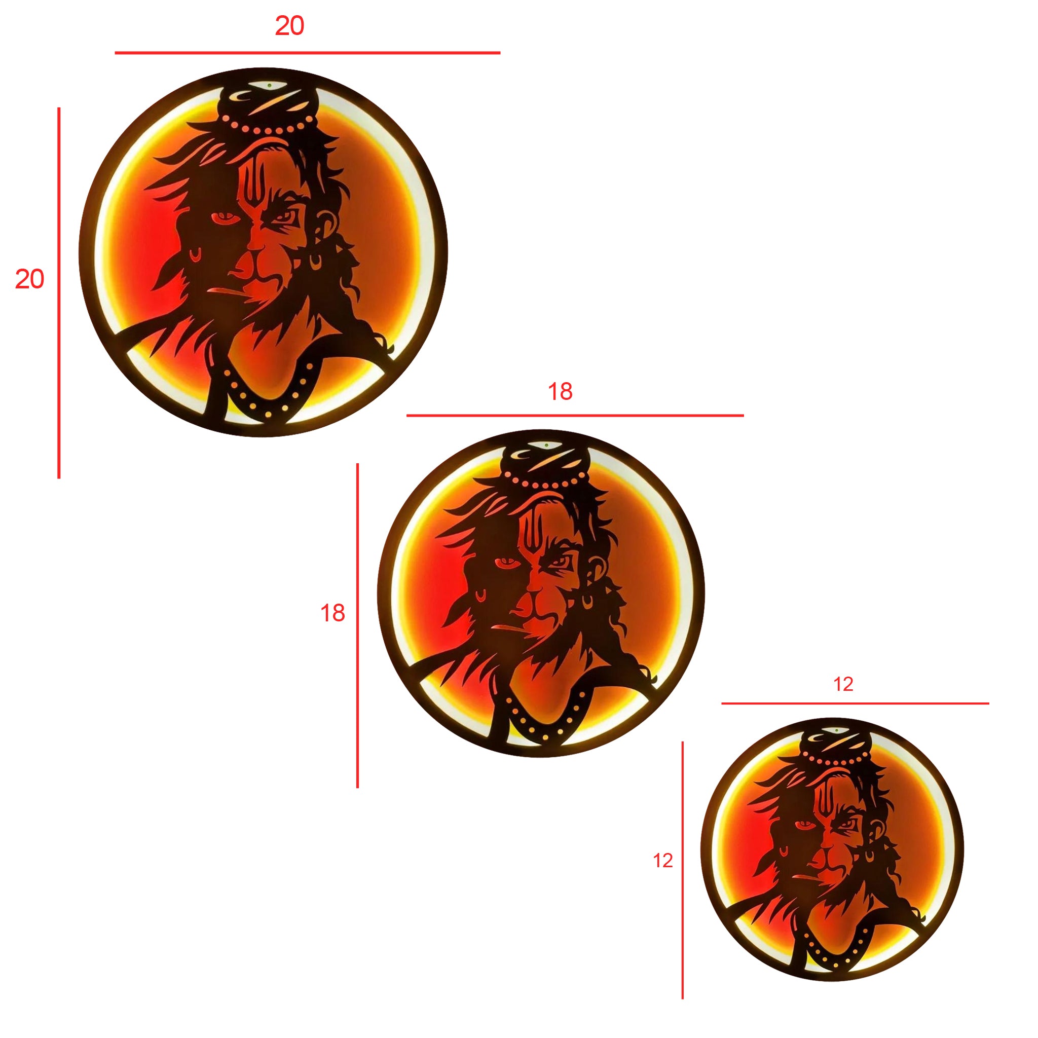 Bajrang Bali Hanuman LED Wall Decor Light | India's Divine Collection