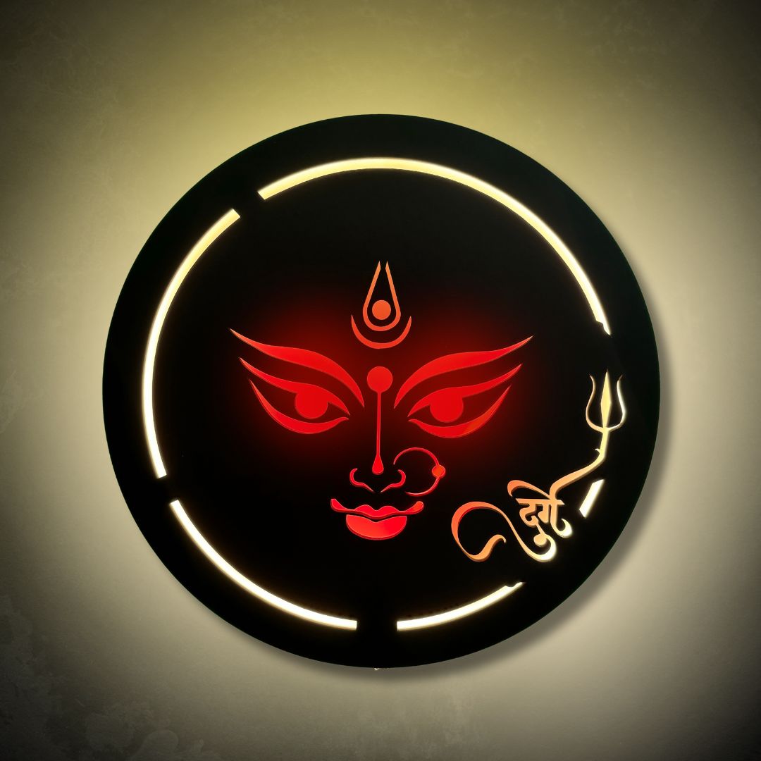 Maa Durga Neon LED Wall Decor Light Spiritual And Stylish Maa durga neon led wall decor light spiritual and stylish