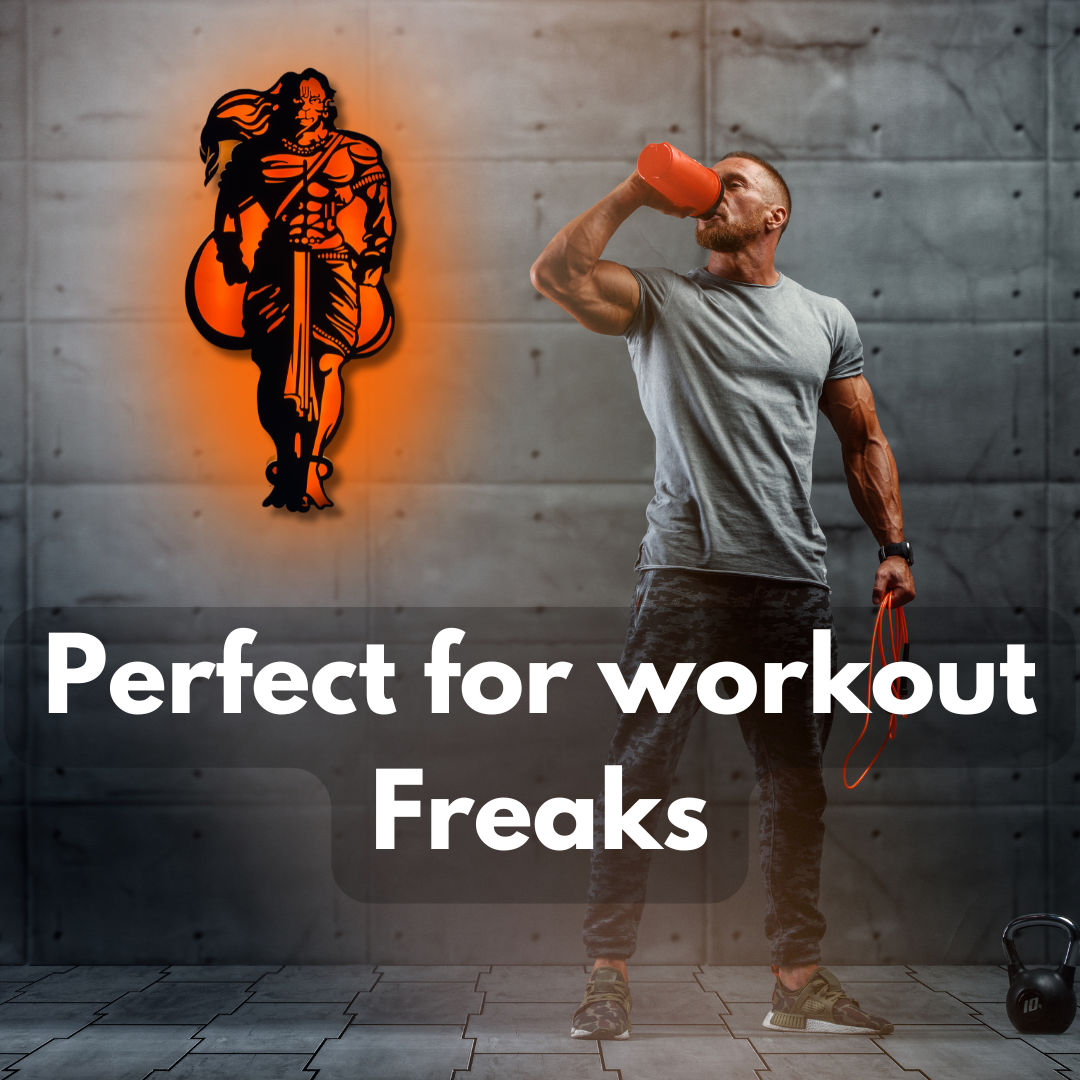 Hanuman Ji LED MDF Wall Decor Light: Divine Illumination for Living Room / Office / Bedroom Wall