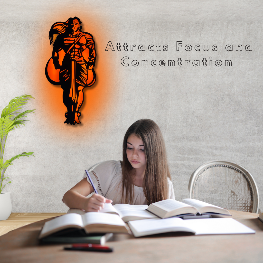 Hanuman Ji LED MDF Wall Decor Light: Divine Illumination for Living Room / Office / Bedroom Wall