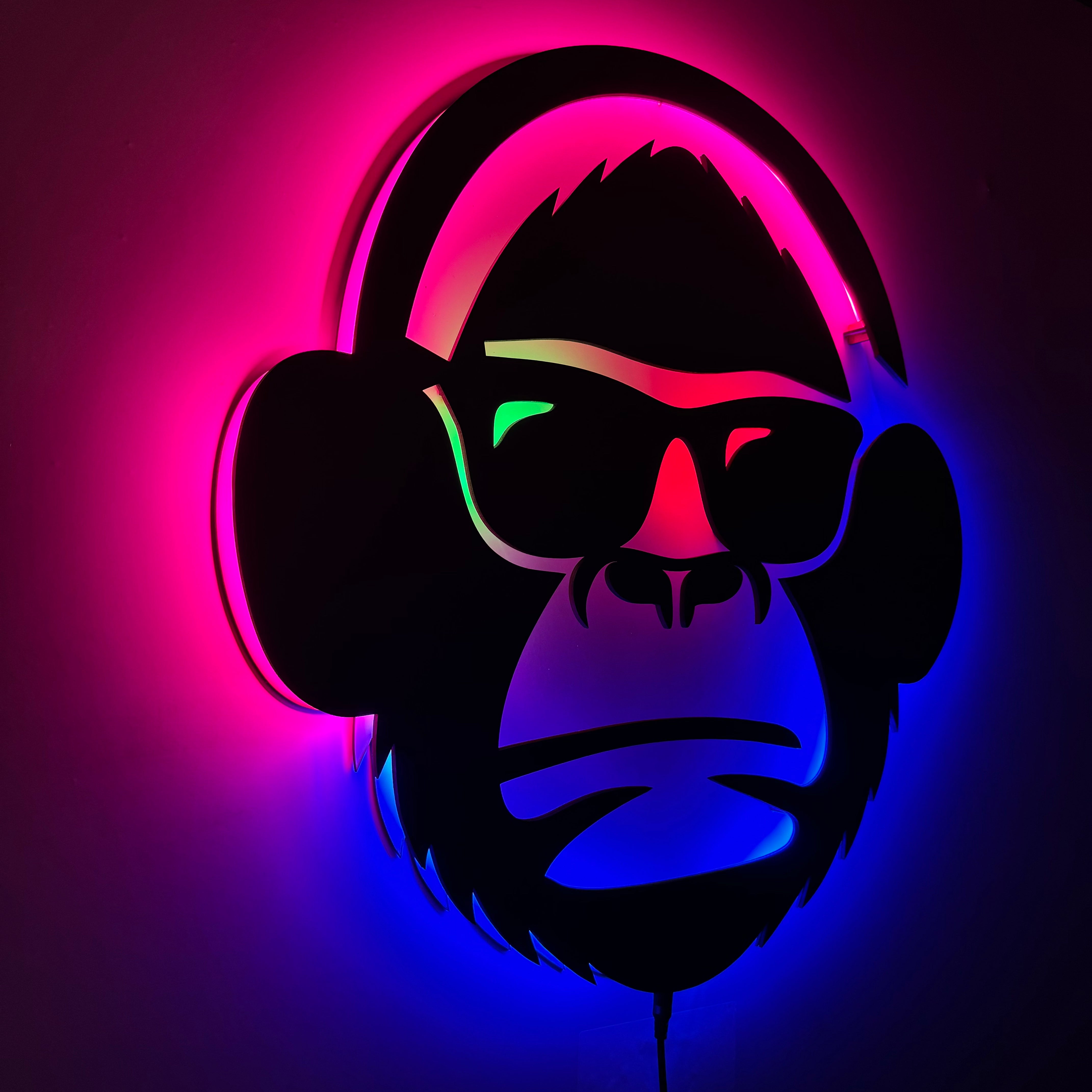 Neon Funky Monkey: Illuminated Wall Art for the Bold