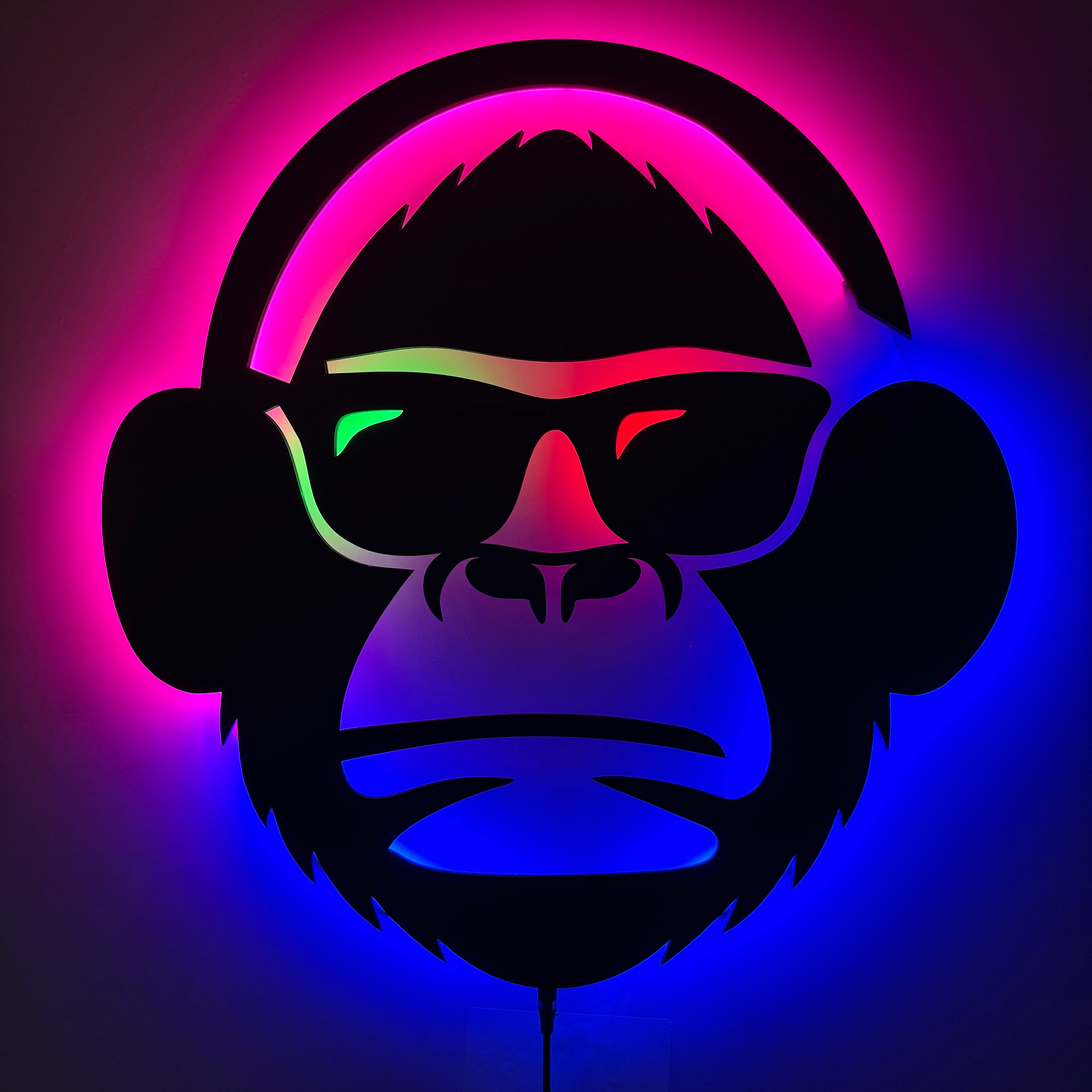 Neon Funky Monkey: Illuminated Wall Art for the Bold