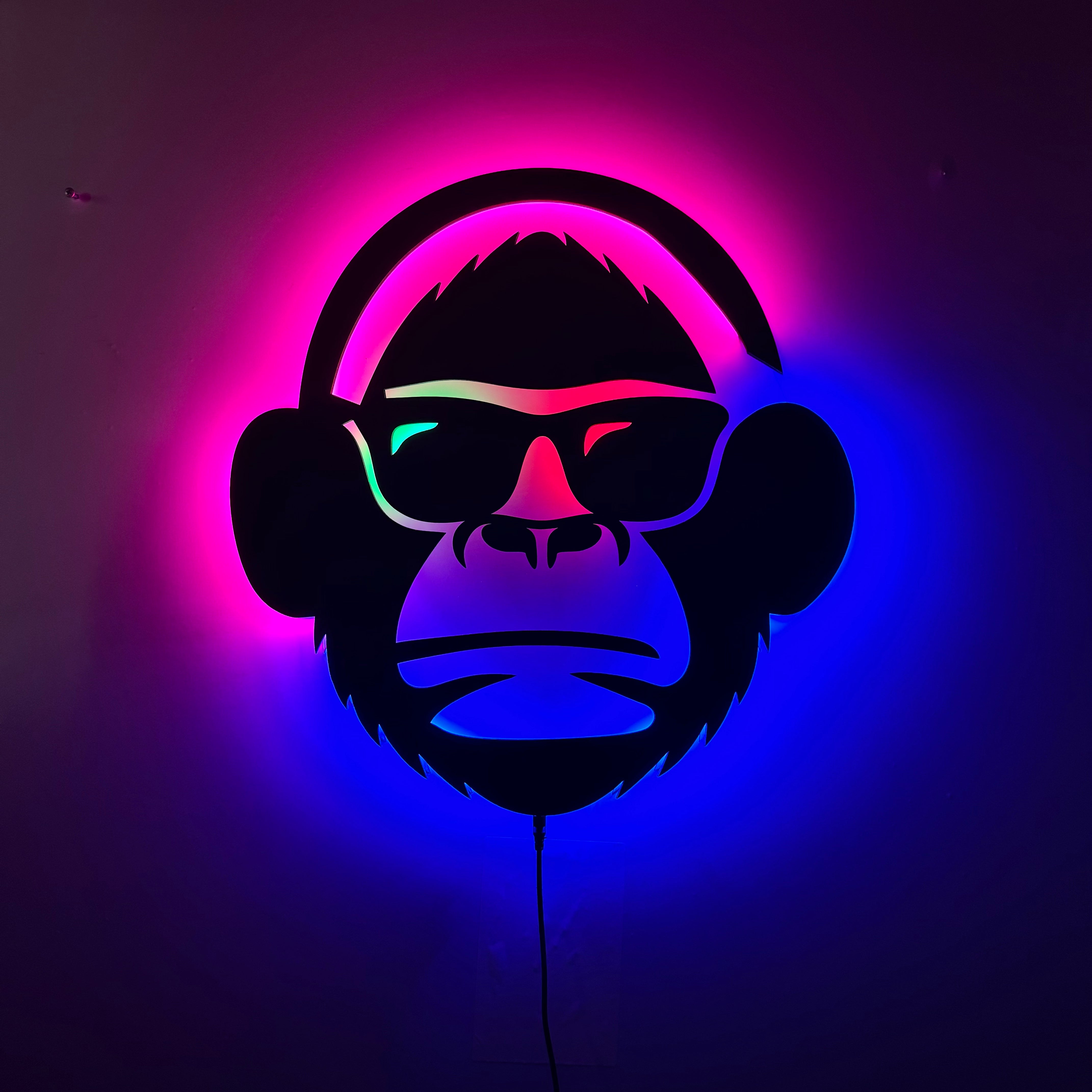 Neon Funky Monkey: Illuminated Wall Art for the Bold