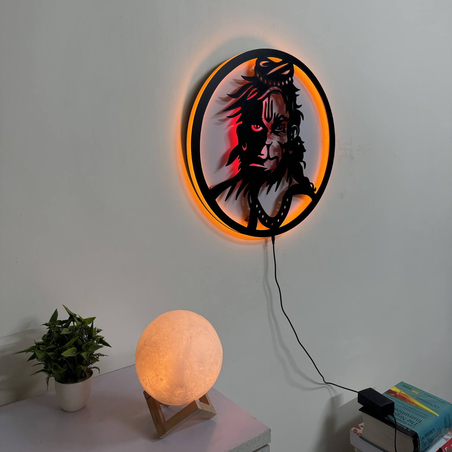 Bajrang Bali Hanuman LED Wall Decor Light | India's Divine Collection