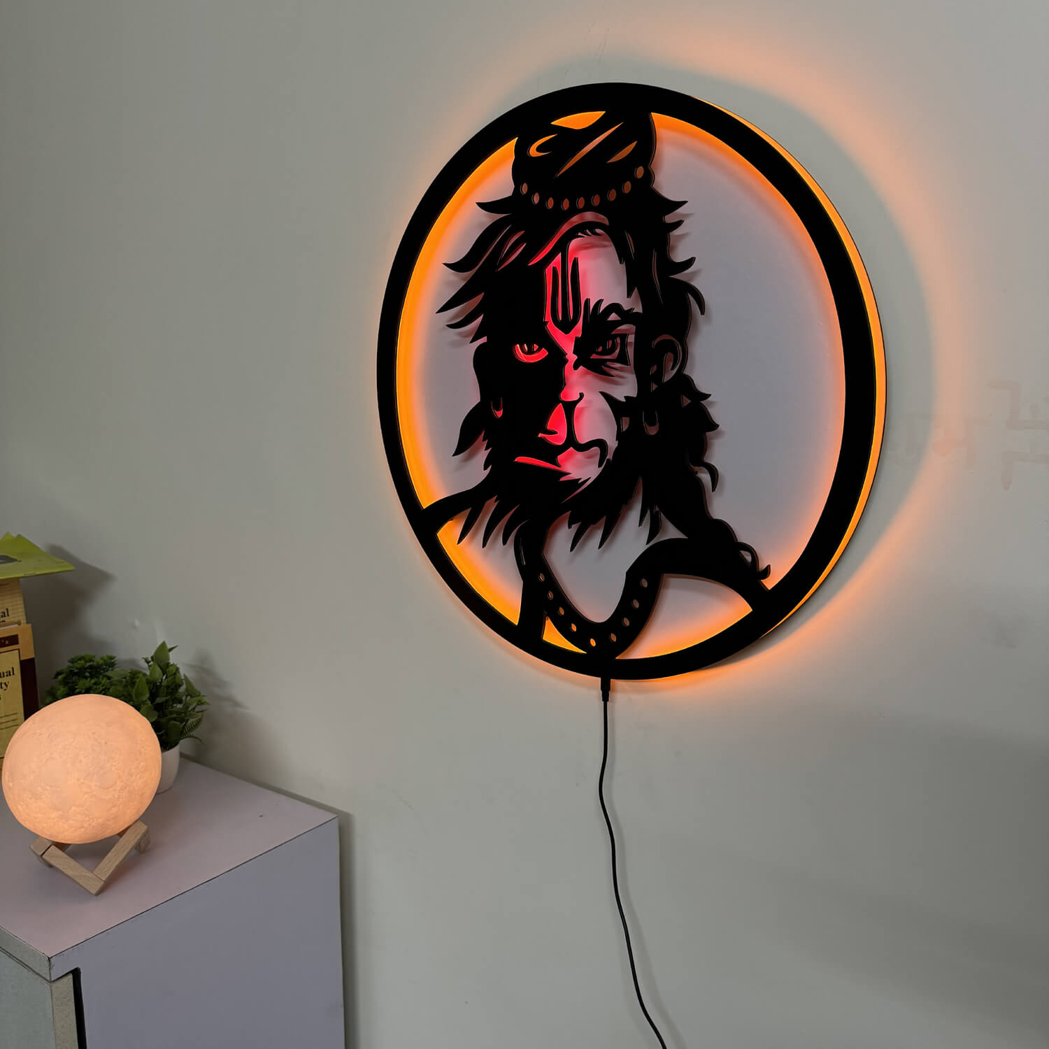 Bajrang Bali Hanuman LED Wall Decor Light | India's Divine Collection