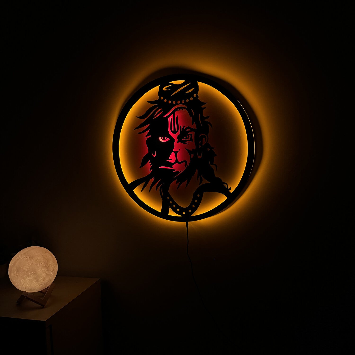 Bajrang Bali Hanuman LED Wall Decor Light | India's Divine Collection