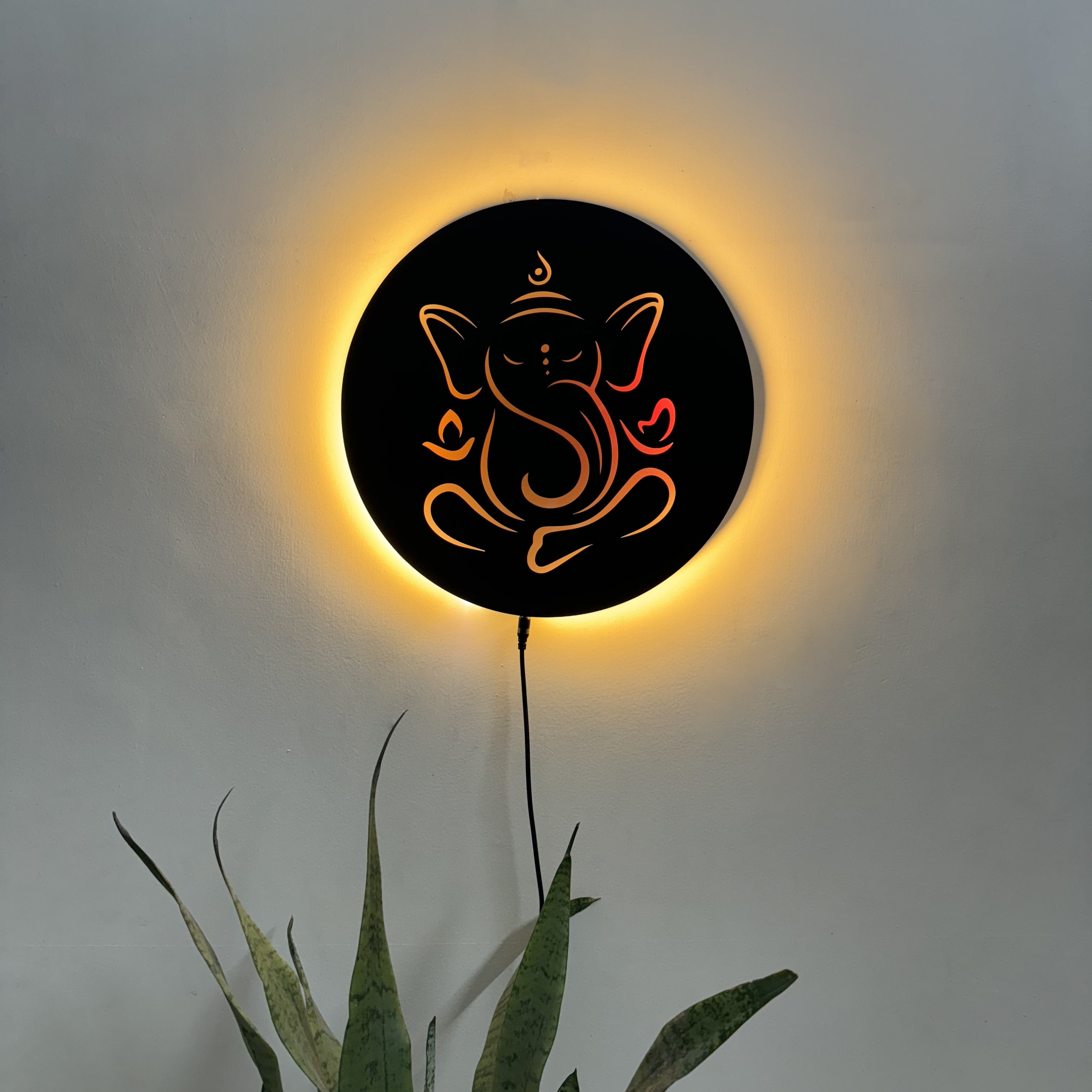 Ganesh Ji Neon LED Wall Décor Light | Spiritual Ambiance for Home & Office