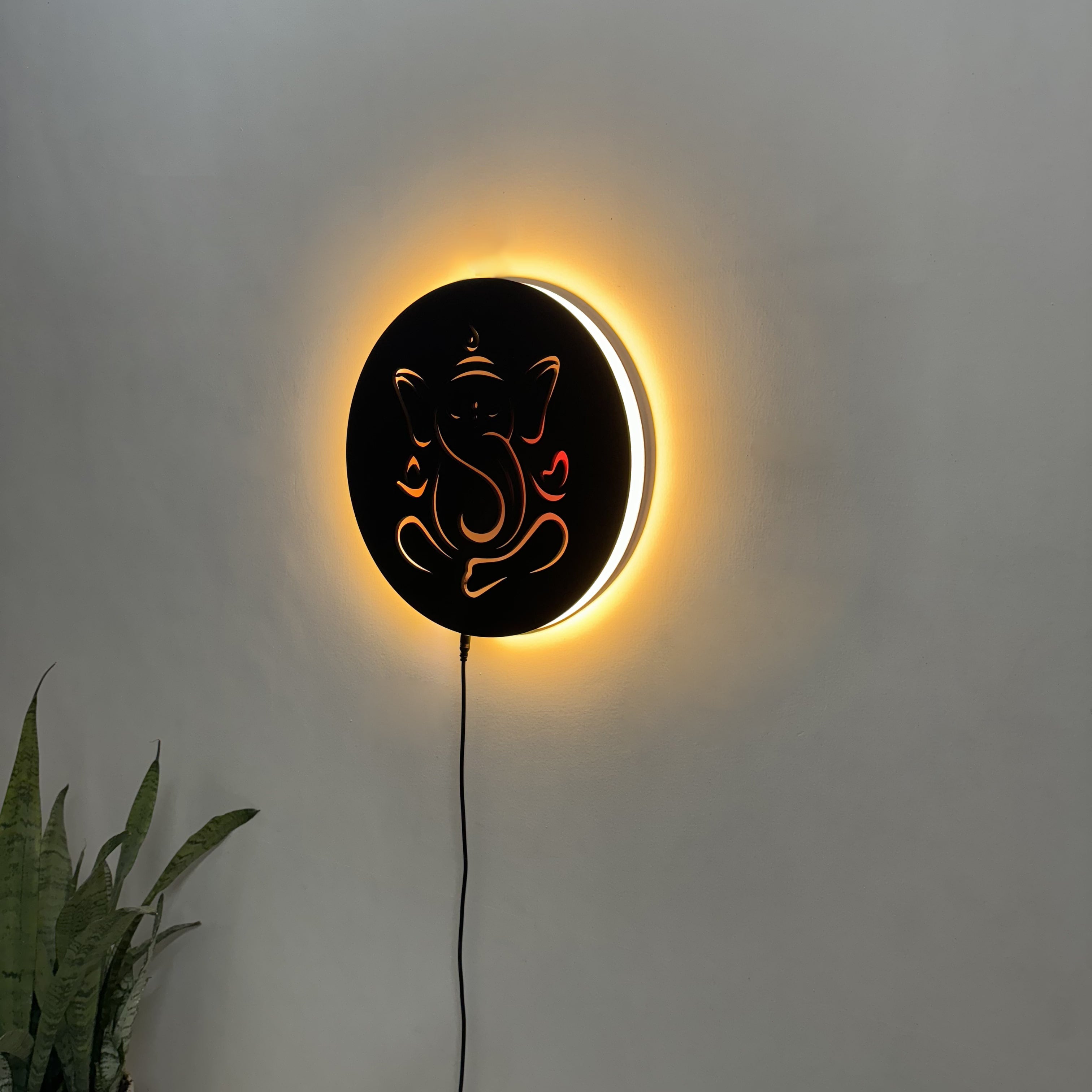 Ganesh Ji Neon LED Wall Décor Light | Spiritual Ambiance for Home & Office