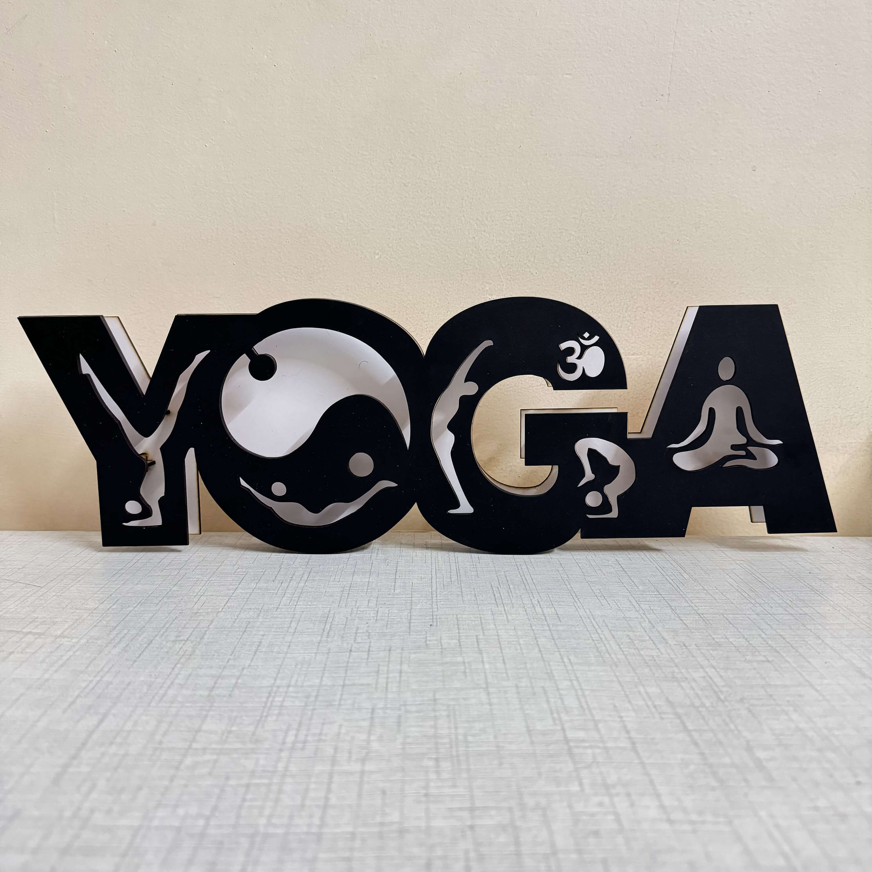 Meditation Yoga Glow in Dark Under UV Neon LED Wall Decor Light