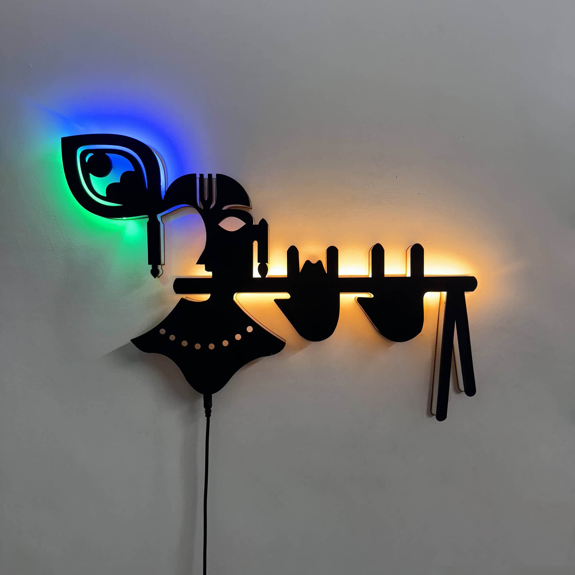 Lord Kanha Ji Modern LED Neon Wall Décor Light for Mandir and Gift ite