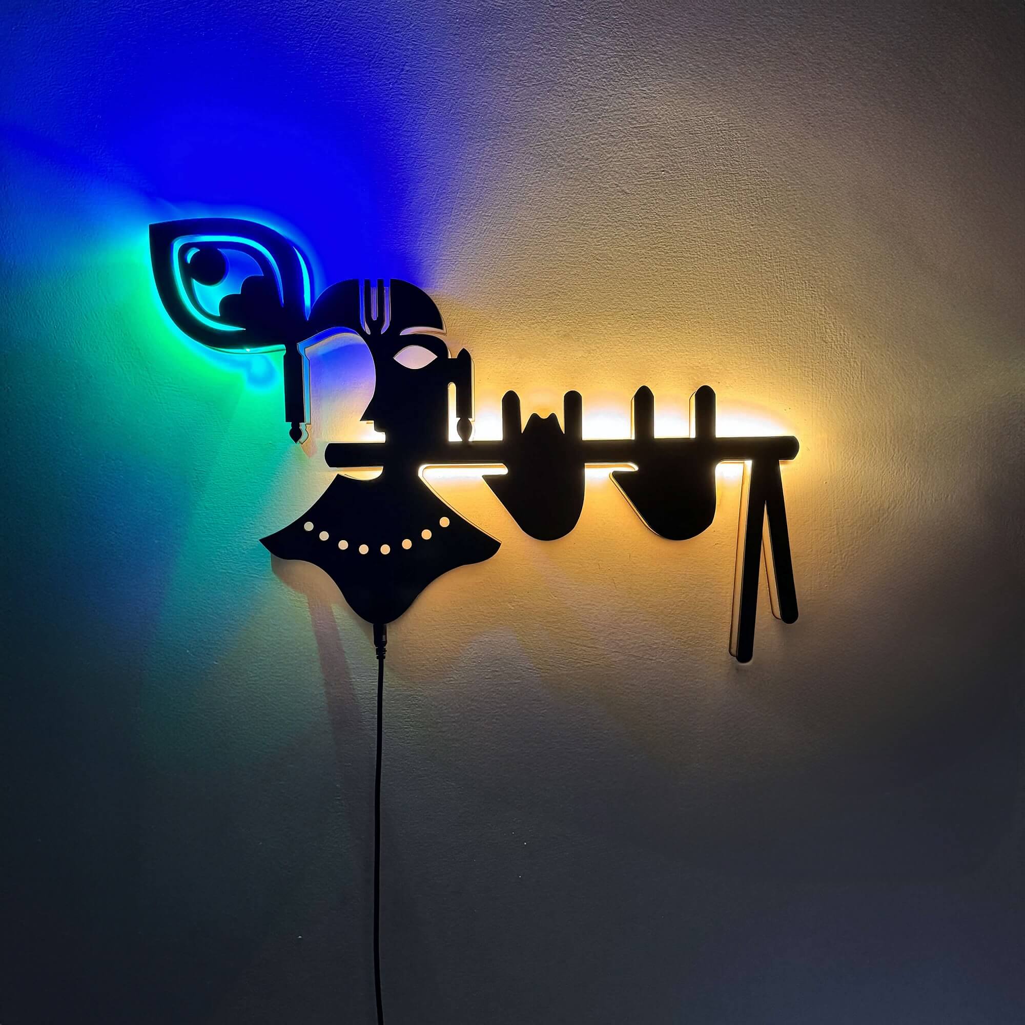 Lord Kanha Ji Modern LED Neon Wall Décor Light for Mandir and Gift items