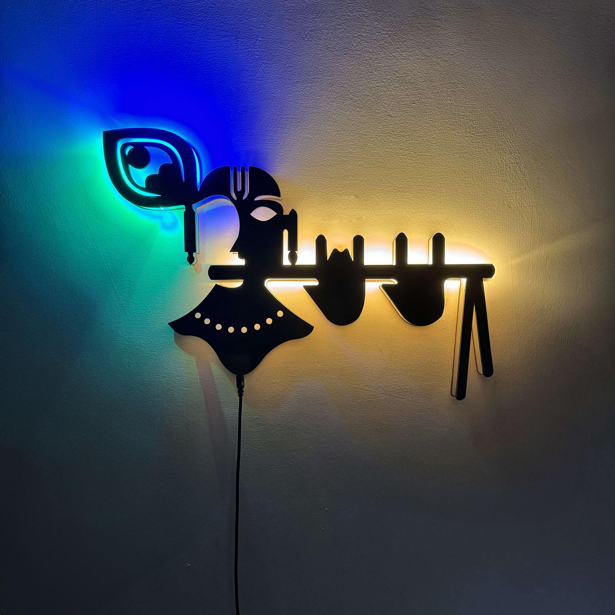 Lord Kanha Ji Modern LED Neon Wall Décor Light for Mandir and Gift items