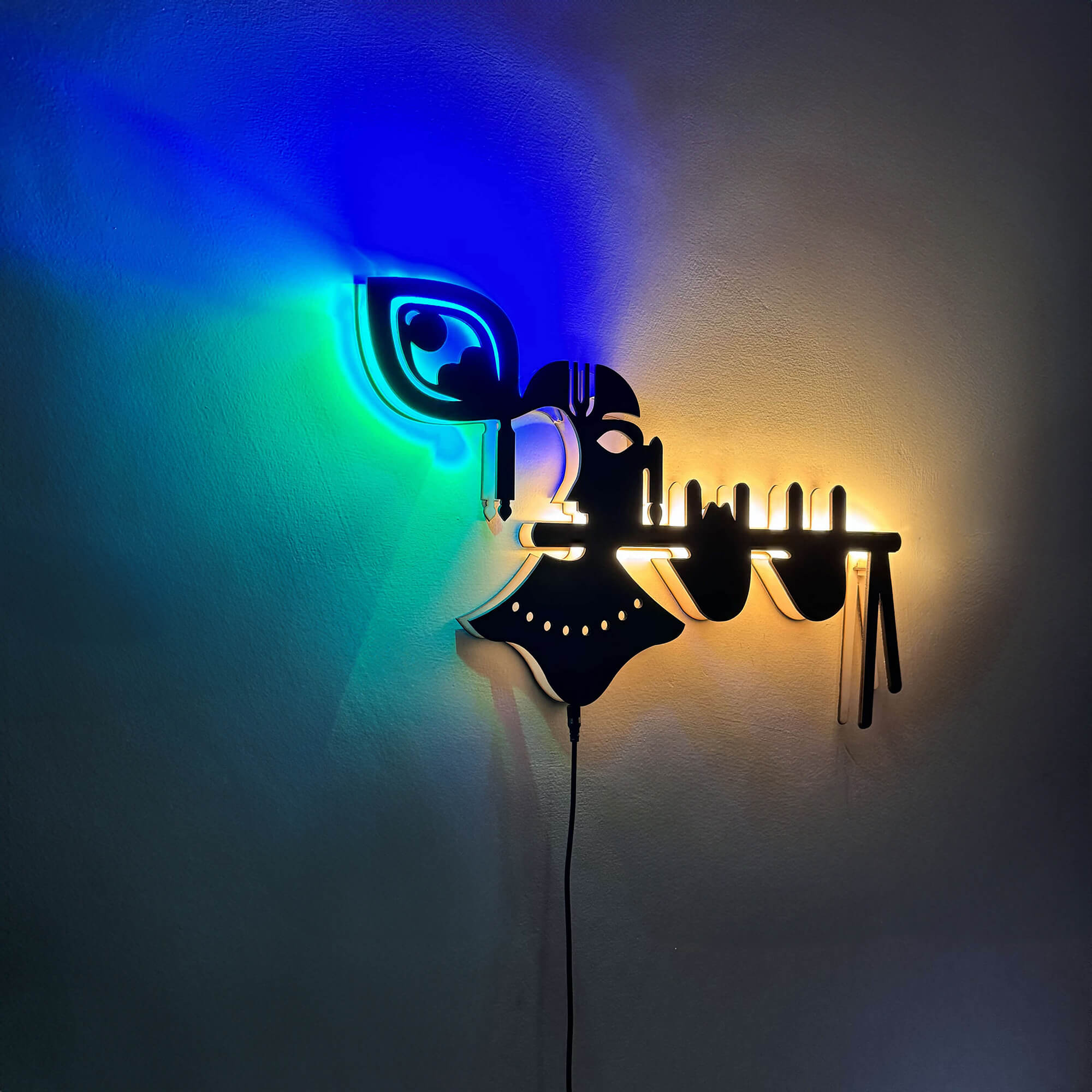 Lord Kanha Ji Modern LED Neon Wall Décor Light for Mandir and Gift items