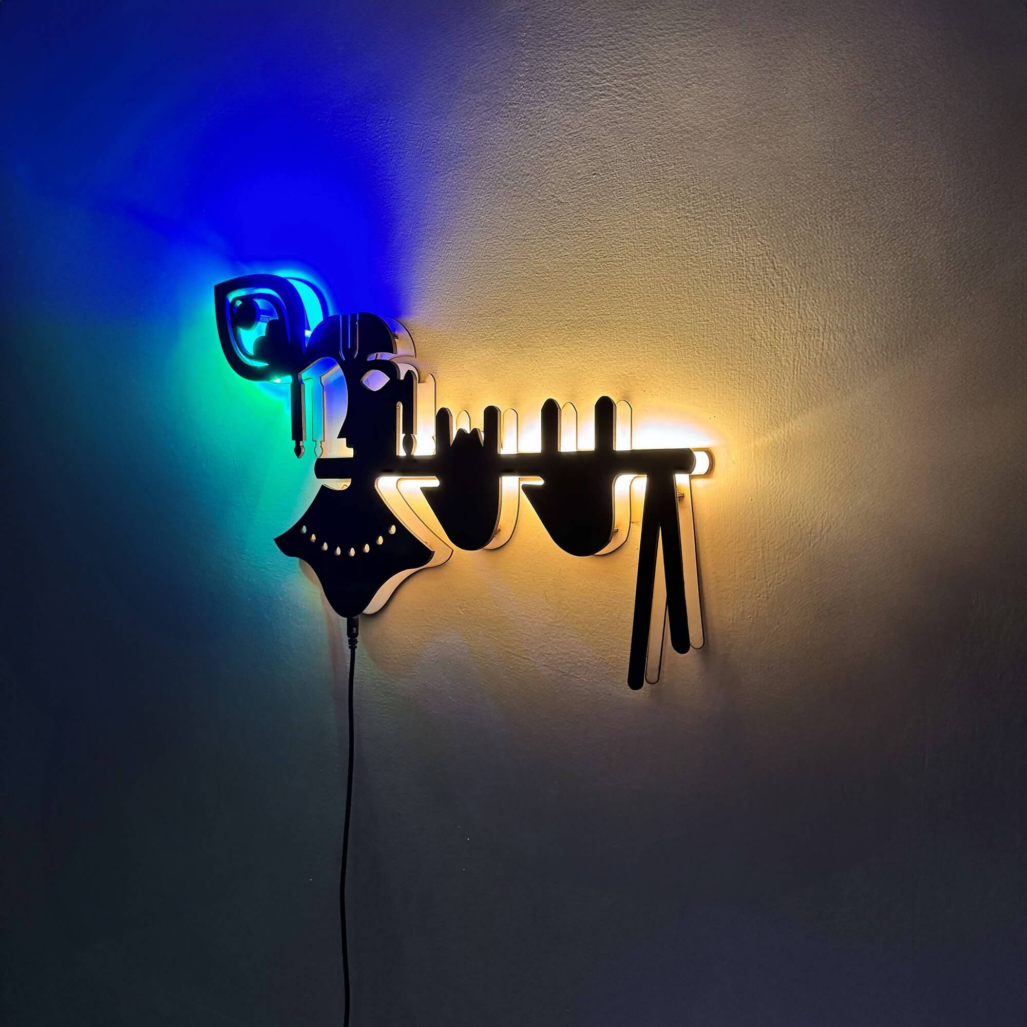 Lord Kanha Ji Modern LED Neon Wall Décor Light for Mandir and Gift items