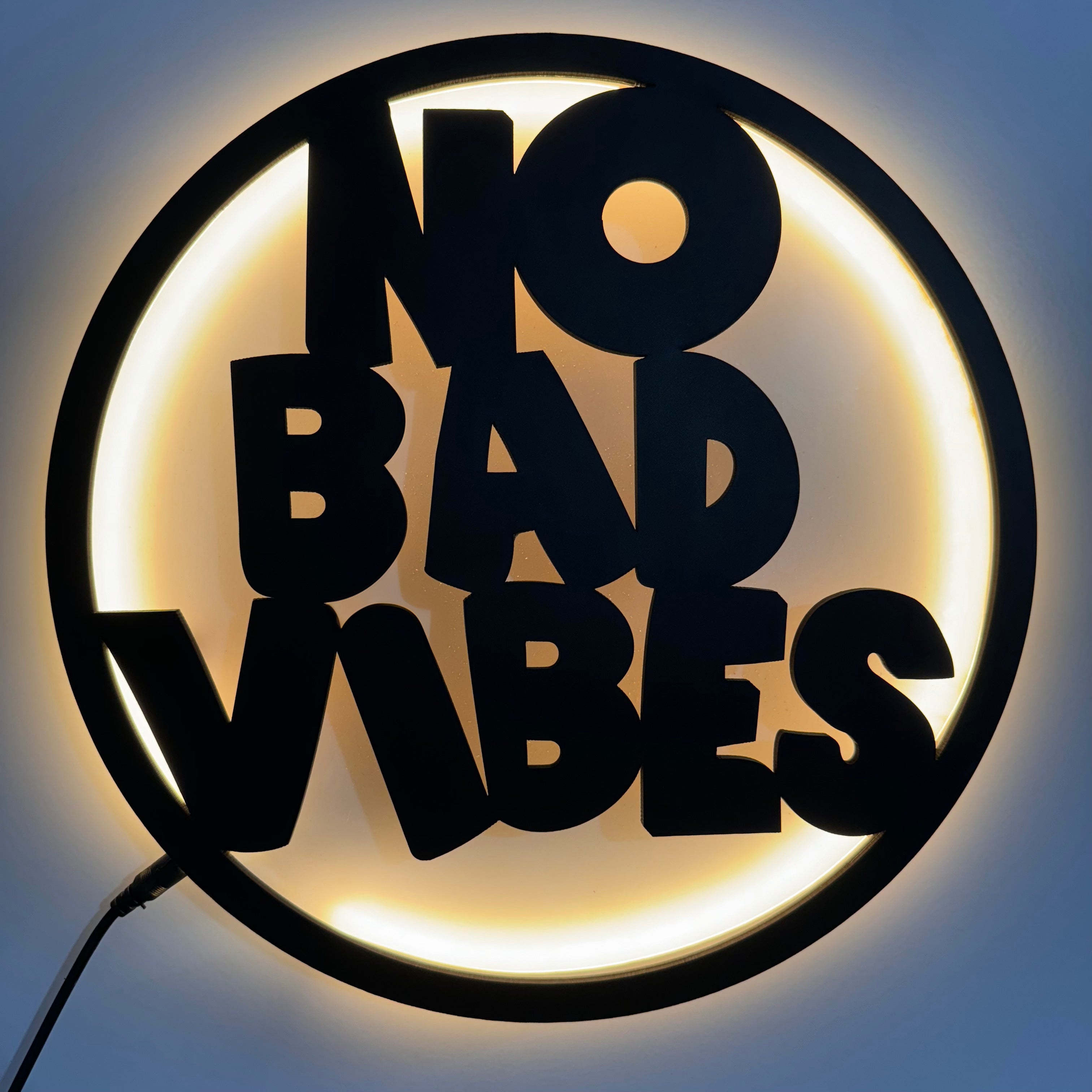 No Bad Vibes Wall décor light, Led Wall Signs for Bedroom, Bar, Party, Game Room Decor, Decorative Wall Deacor with Led Light