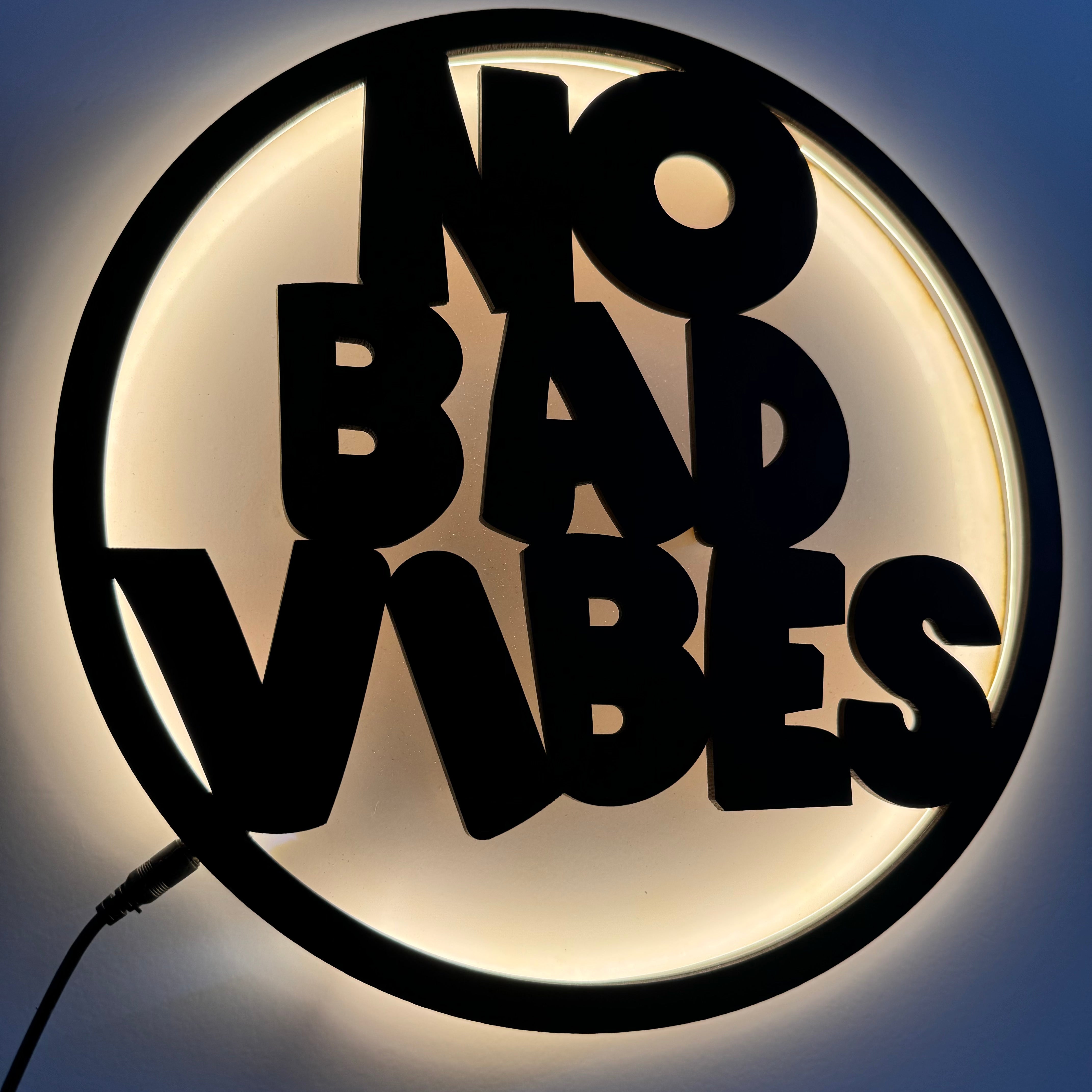 No Bad Vibes Wall décor light, Led Wall Signs for Bedroom, Bar, Party, Game Room Decor, Decorative Wall Deacor with Led Light