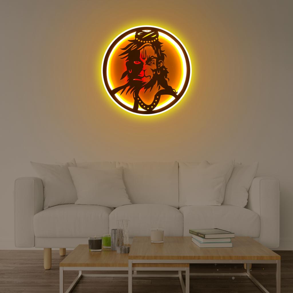 Bajrang Bali Hanuman LED Wall Decor Light | India's Divine Collection