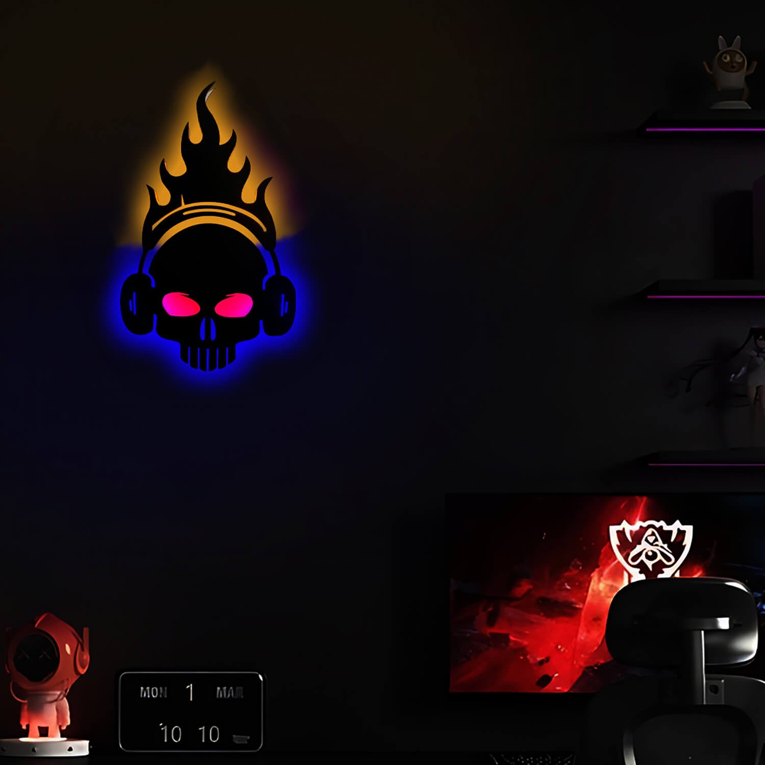 Ghost Rider Neon LED Wall Art | Party & Room Decor - Stylish