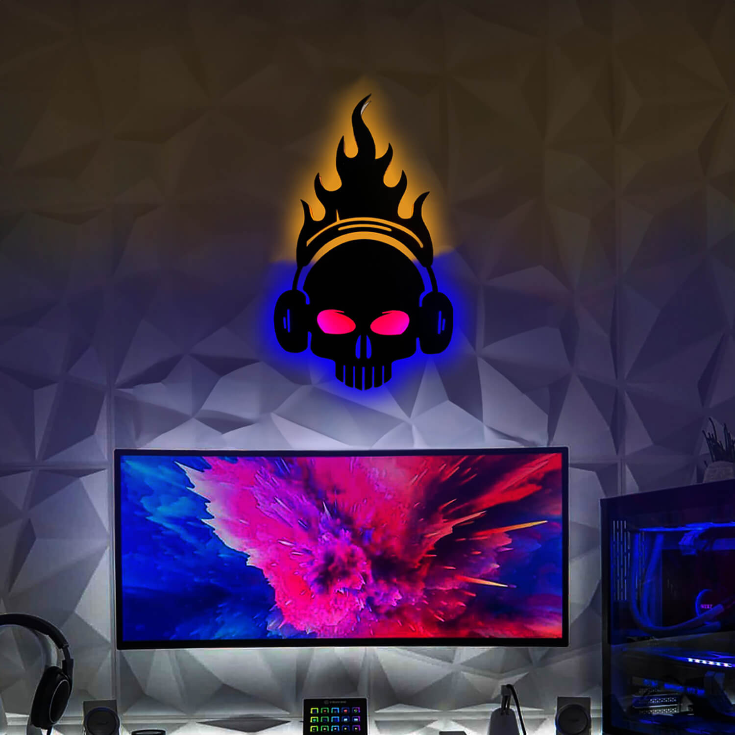 Ghost Rider Neon LED Wall Art | Party & Room Decor - Stylish